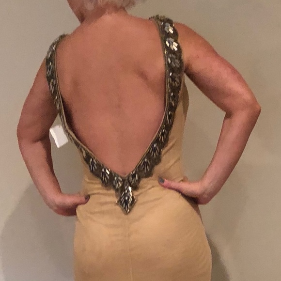 Beautiful art deco gown gold w beads - Picture 1 of 4